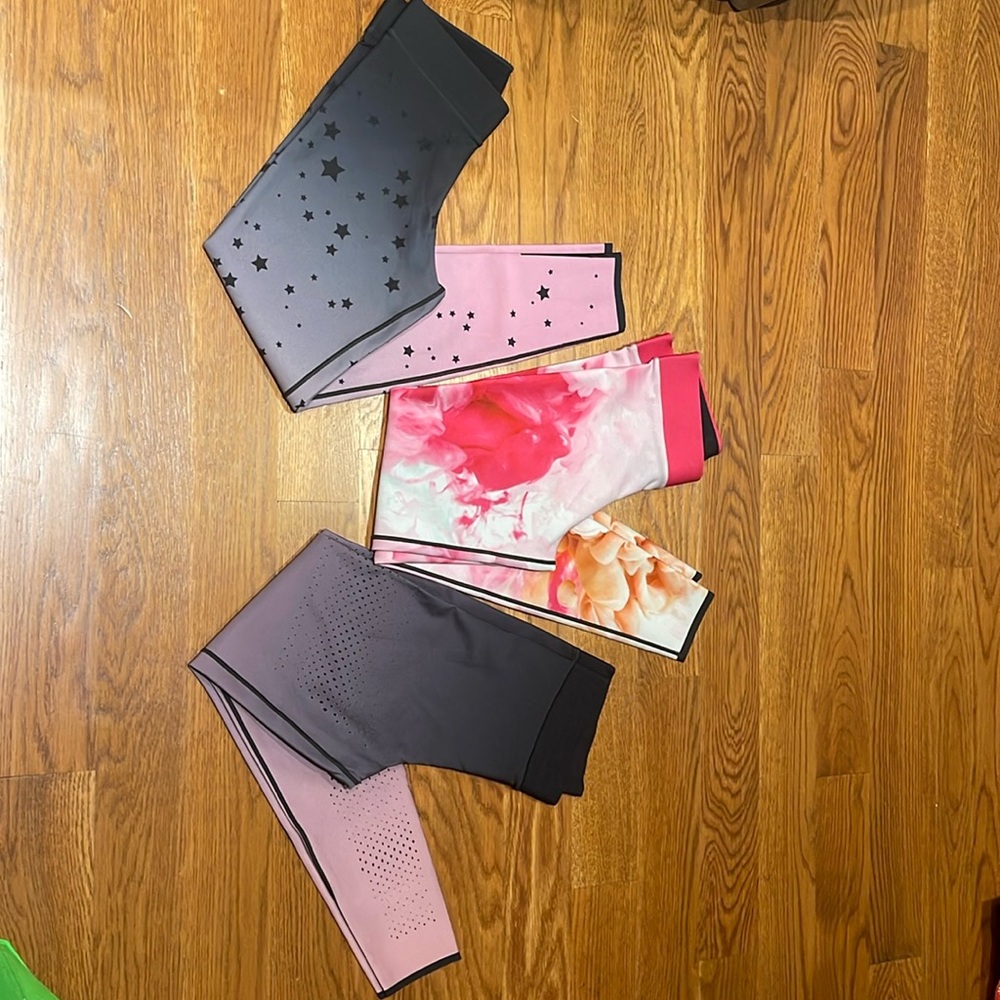 3 pair ULTRACOR ombré star legging S ombré perforated legging S COR NWT floral S